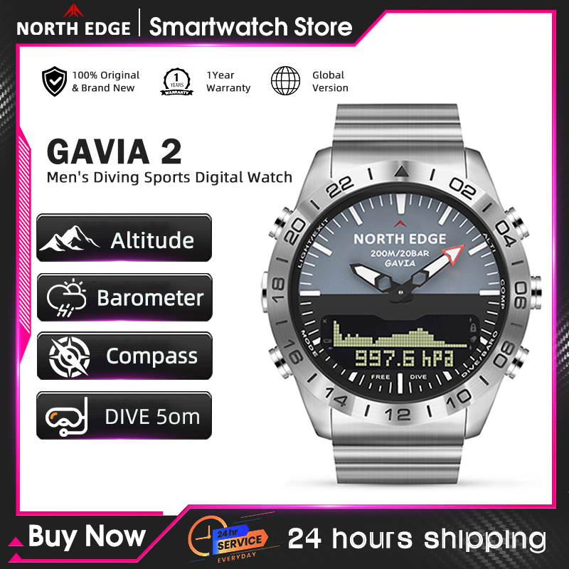 Smartwatch Military Watches For Men - NORTH EDGE Mens Dive Watch Military