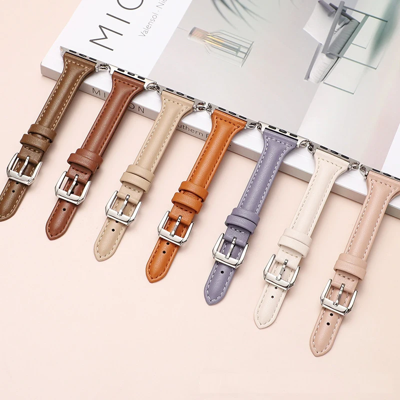 Smartwatch Apple Watches For Women - Slim leather band for Apple Watch