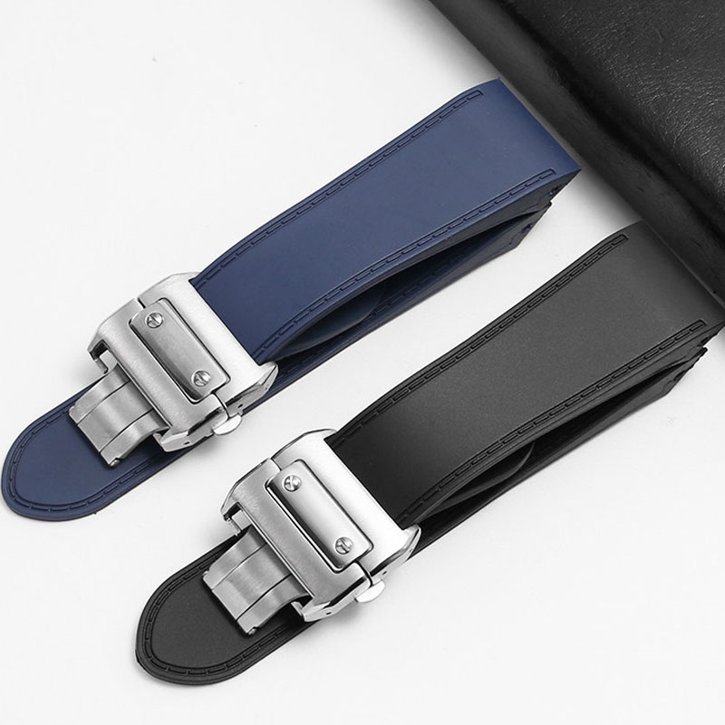 Cartier Watch Santos - For Cartier santos100 Santos silicone rubber