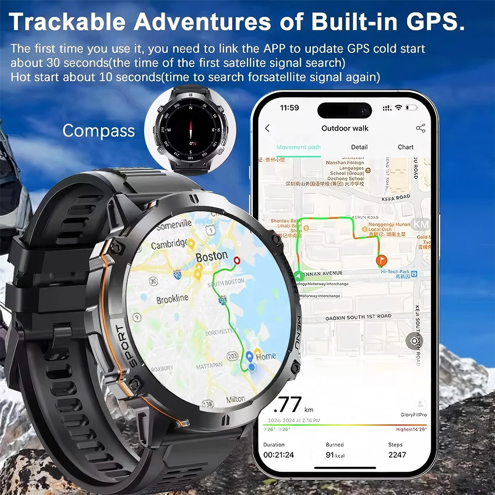 2026 Newly upgraded GPS Milita - Smartwatch Military Watches For Men recension och pris