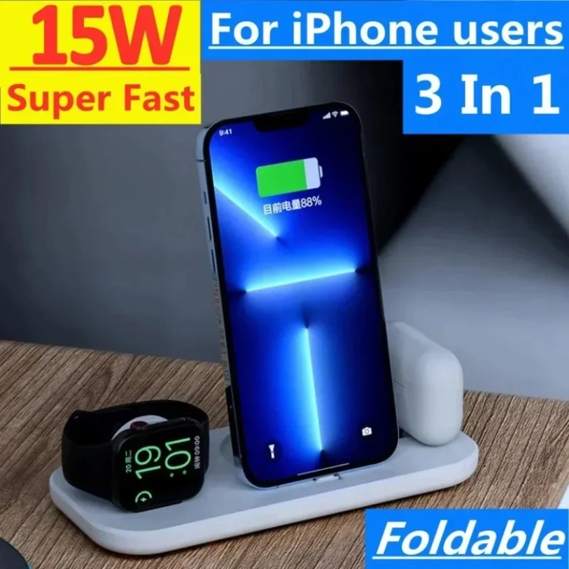 3 In 1 Wireless Charger Stand  - Watch Xs8 recension och pris