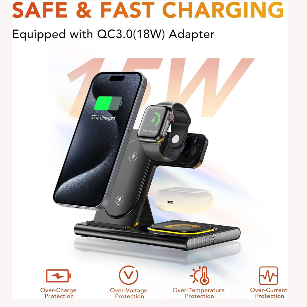 3 in 1 Foldable Charging Stati - Watch Xs8 recension och pris