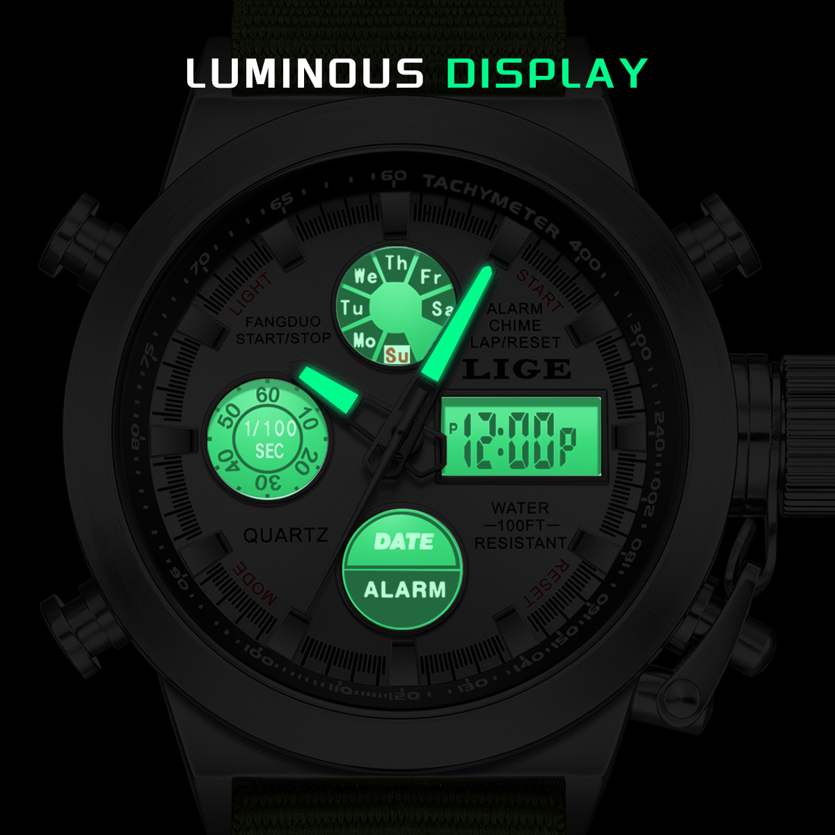 LIGE Men Big Brand Dual Time D - Smartwatch Branded Watches For Men recension och pris