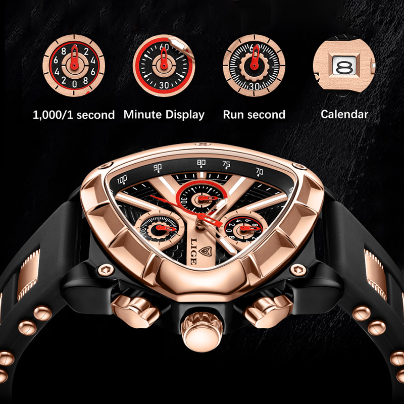 LIGE Fashion Men Watch Triangl - Smartwatch Army Watches For Men recension och pris