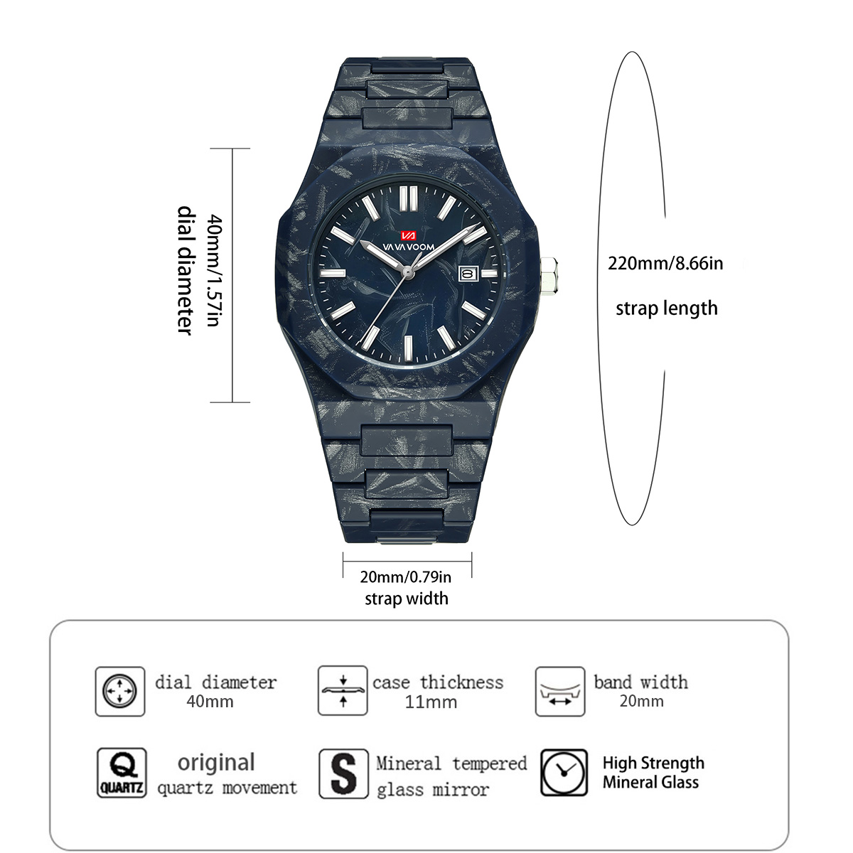 VA VA VOOM Men Watches Quartz  - Smartwatch Military Watches For Men recension och pris