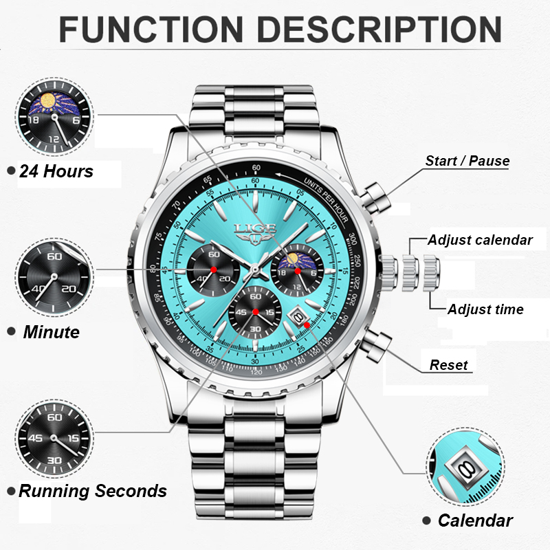 LIGE Fashion Top Brand Luxury  - Smartwatch Branded Watches For Men recension och pris