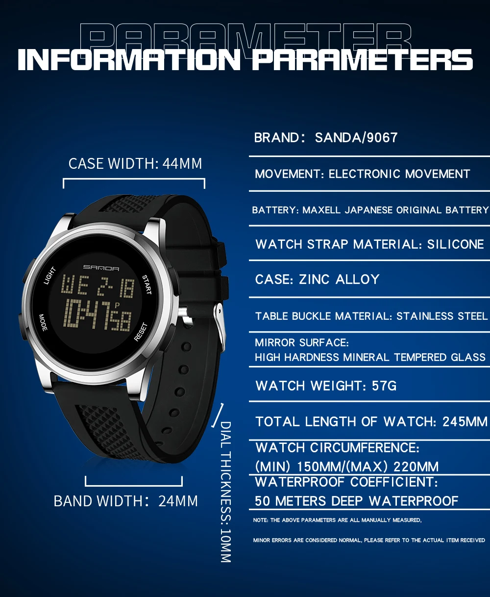 SANDA 9067 Digital Watch Men M - Smartwatch Army Watches For Men recension och pris